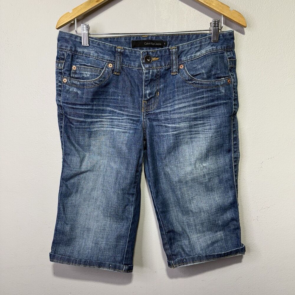 Calvin Klein Jeans Denim Bermuda Shorts Women’s Size 8 Medium Wash Casual Summer